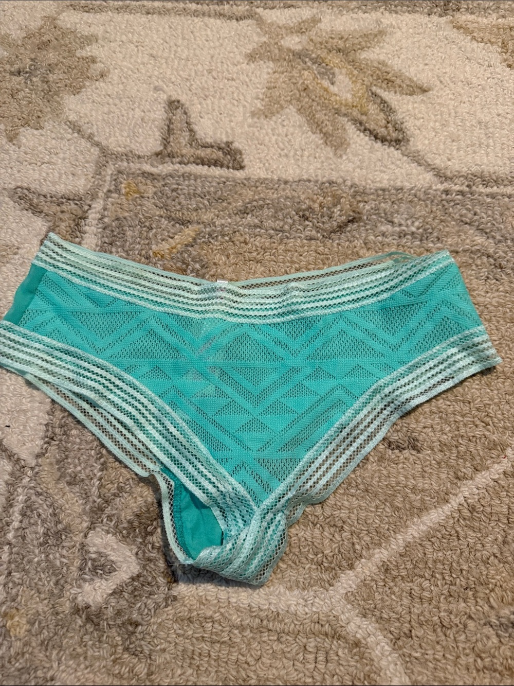 PINK Victoria's Secret Teal Lace Hipster Panty